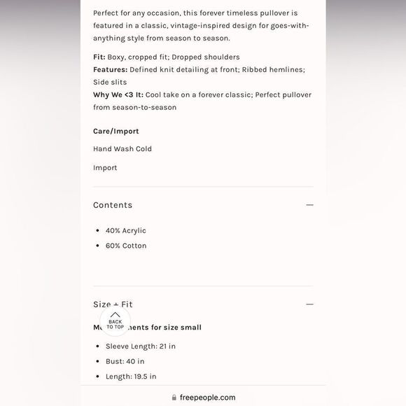 Free People Bell Song Pullover Small - Picture 3 of 9